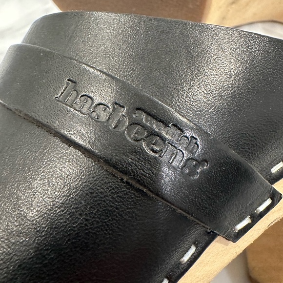 Swedish Hasbeens Black Leather Mules EU 38 (US 8) - Picture 5 of 5